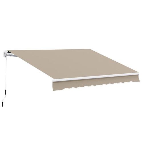TRUUSK TRUUSK Alu-Gelenkarm Zonnescherm 3,95m Beige voor Bal, Tuin en Terras, Parasols, Nieuw, Verzenden