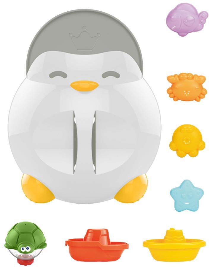 Eco Toys Penguin Badspeeltjeshouder incl. 7 Speeltjes, Kinderen en Baby's, Speelgoed | Buiten | Zandbakken, Nieuw, Verzenden