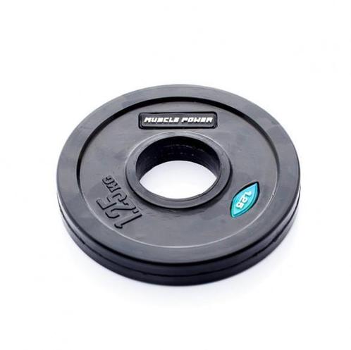 Muscle Power Rubberen Halterschijf - 50 mm - 1,25 kg, Sport en Fitness, Fitnessmaterialen, Halterschijven, Nieuw, Armen, Benen