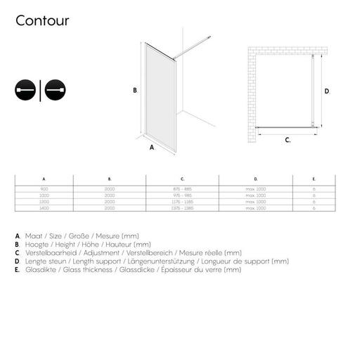 Aanbieding: Sealskin Get Wet Contour Inloopdouche A3 100x200, Doe-het-zelf en Verbouw, Sanitair, Ophalen of Verzenden