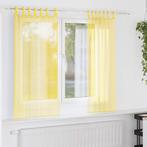 vidaXL Gordijnen voile met lussen 2 st 140x140 cm geel, Huis en Inrichting, Stoffering | Gordijnen en Lamellen, Verzenden, Nieuw