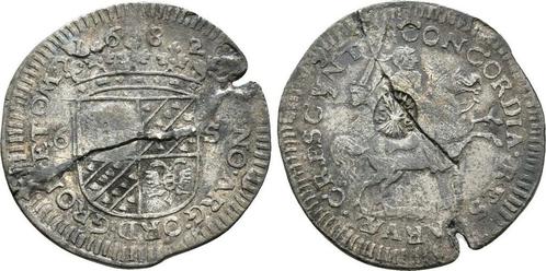 6 Stuiver mit Gegenstempel Blitzbuendel 1682 Nederland Gr..., Postzegels en Munten, Munten | Europa | Niet-Euromunten, Verzenden