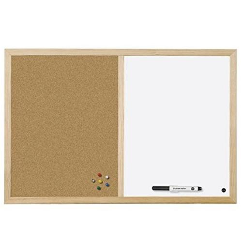Kurk prikbord - houten lijst - 60 x 90 cm - WHITEBOARD, Huis en Inrichting, Woonaccessoires | Memoborden, Ophalen of Verzenden