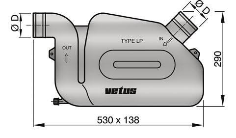 VETUS kunststof waterlock type LP60 - voor slang 60 mm, Watersport en Boten, Bootonderdelen, Ophalen of Verzenden