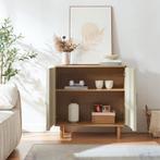 Commode Ferrersp 80x80x40 cm eikenkleurig havermout en natur, Verzenden, Nieuw