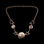 Halsketting Antieke 14-karaats geelgouden Essex kristallen, Sieraden, Tassen en Uiterlijk, Kettingen, Nieuw