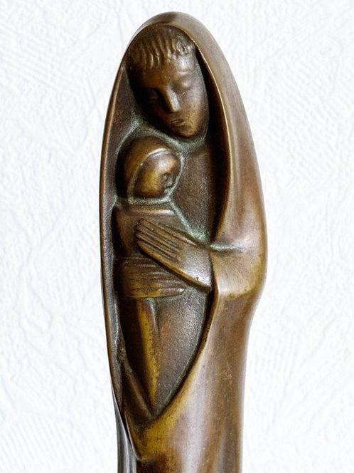 Figuur - Madonna mit Kind - 26 cm - 2,5 kg - Gepatineerd, Antiek en Kunst, Antiek | Boeken en Bijbels