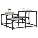 vidaXL Salontafel 68x68x40 cm bewerkt hout grijs sonoma, Huis en Inrichting, 50 tot 100 cm, Verzenden, Vierkant, Nieuw