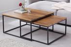 Design salontafel set van 2 ELEMENTS 75cm Sheesham, Ophalen of Verzenden, Nieuw