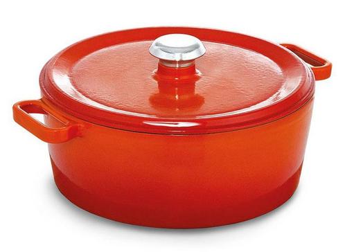 GGM Gastro | Gietijzeren braadpan - Ø 280mm - Oranje |, Huis en Inrichting, Keuken | Potten en Pannen, Verzenden