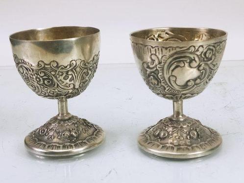Hanau - Eierdopje (2) - Kieliszek do Jajka - .800 zilver -, Antiek en Kunst, Antiek | Goud en Zilver
