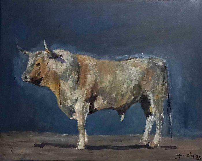 GONZHO - Sin luna (No reserve), Antiek en Kunst, Kunst | Schilderijen | Modern