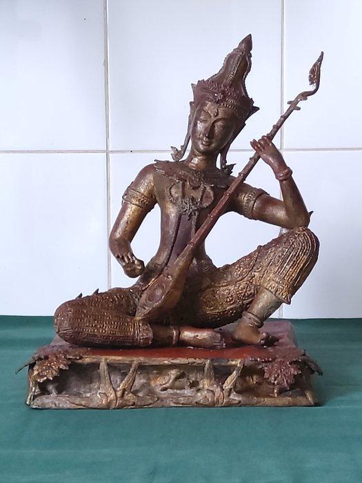 Thai Rattanakosin style bronze of Saraswati - sculptuur -, Antiek en Kunst, Kunst | Niet-Westerse kunst