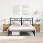 vidaXL Nachtkastjes 2 st 40x35x50 cm bewerkt hout artisanaal, Huis en Inrichting, Minder dan 45 cm, Verzenden, Nieuw, Minder dan 55 cm