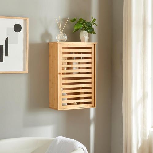 Badkamerkast Järfälla 54,5x37x16 cm bamboe naturel [en.casa], Huis en Inrichting, Badkamer | Badkamermeubels, Nieuw, Verzenden