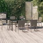 vidaXL 7-delige Tuinset met kussens poly rattan zwart en, Tuin en Terras, Tuinsets en Loungesets, 6 zitplaatsen, Nieuw, Tuinset