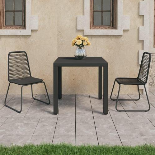 vidaXL 3-delige Tuinset PVC-rattan zwart, Tuin en Terras, Tuinsets en Loungesets, Tuinset, Nieuw, 2 zitplaatsen, Kunststof, Verzenden