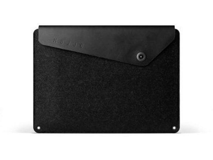 Mujjo MJ-SL-078-BK - Notebooktas - Wolvilt en leer - Zwart, Computers en Software, Laptoptassen, Nieuw, Verzenden