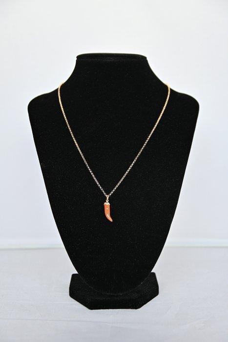 Zonder Minimumprijs - Hanger - 18 karaat Geel goud Koraal -, Sieraden, Tassen en Uiterlijk, Antieke sieraden