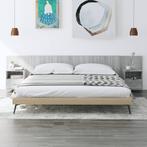 vidaXL Hoofdbord met kastjes bewerkt hout grijs sonoma, Verzenden, Nieuw, Grijs, Hout