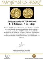 Romeinse Rijk. Arcadius (383-408 n.Chr.). Solidus VICTORI-A, Postzegels en Munten