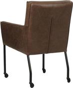Bruine leren moderne eetkamerstoel - Vintage Leer Brown (bru, Huis en Inrichting, Stoelen, Overige kleuren, Nieuw, Leer, Ophalen of Verzenden