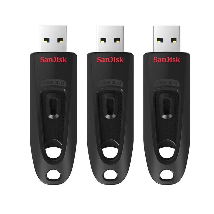 SanDisk Ultra 64GB USB 3.0 Flash Drive 3-pack, Computers en Software, USB Sticks, Nieuw, Ophalen of Verzenden