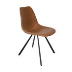 *WOONWINKEL* Dutchbone Franky Bruin Leren Eetkamerstoel, Huis en Inrichting, Stoelen, Verzenden, Nieuw, Bruin
