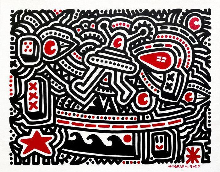 Ottograph (XX) - Drugstore cowboy, Antiek en Kunst, Kunst | Schilderijen | Modern