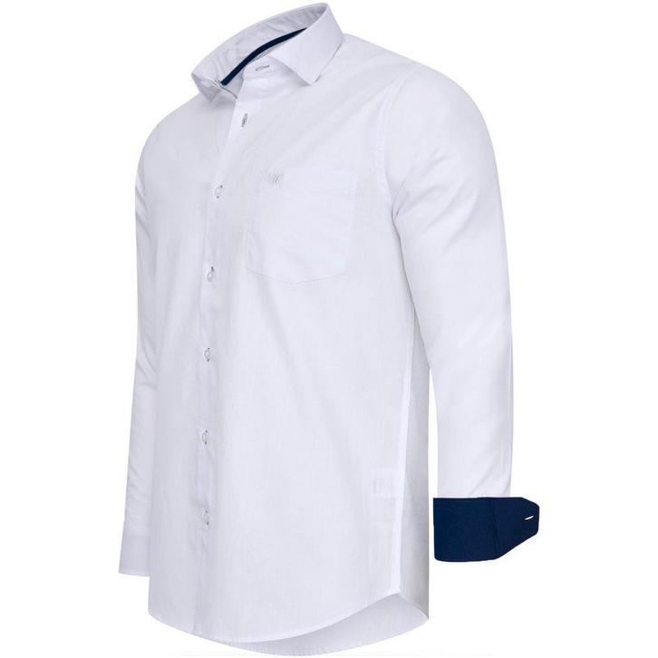 2dekans | Cappuccino Italia Stretch Overhemd Milano - Wit-, Kleding | Heren, Overhemden, Wit, Zo goed als nieuw, Ophalen of Verzenden
