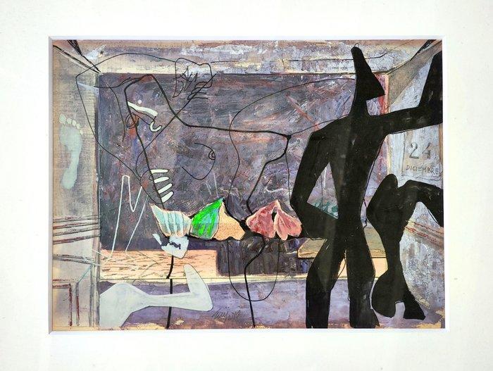 Antonio Guijarro Gutiérrez (1923–2011) - Personajes oscuros, Antiek en Kunst, Kunst | Schilderijen | Klassiek