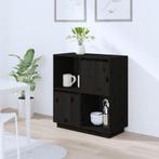 vidaXL Dressoir 74x35x80 cm massief grenenhout zwart, Huis en Inrichting, Verzenden, Nieuw, 50 tot 100 cm, Grenenhout