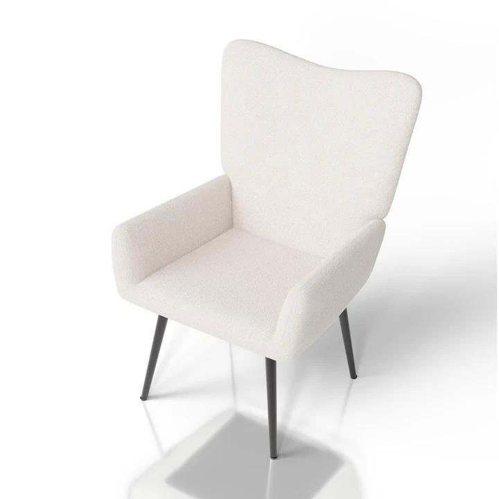 Oorfauteuil / Relaxfauteuil Odense - Beige - Bouclé Stof, Huis en Inrichting, Fauteuils, Nieuw, Verzenden