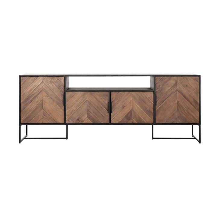 *WOONWINKEL* DTP Home Criss Cross TV-dressoir Zwart Met Visg, Huis en Inrichting, Kasten | Dressoirs, Nieuw, Verzenden