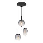 Hanglamp ATTILA nan cm 3-lichts Zwart, Smoked, Ophalen of Verzenden, Nieuw, Metaal, Minder dan 50 cm