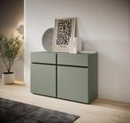 Meubella Dressoir Cainan groen zwart 119cm, Huis en Inrichting, Kasten | Dressoirs, 100 tot 150 cm, Verzenden, Nieuw, Modern