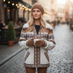 Alpaca wollen trui dames, alpacawol trui voor dames unisex, Bruin, Verzenden, Maat 42/44 (L), Nieuw