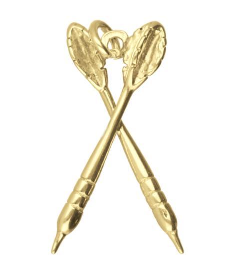 Gouden Dartpijlen gekruist groot kettinghanger, Sieraden, Tassen en Uiterlijk, Kettinghangers, Verzenden