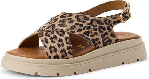 Tamaris Leopard Sandalen bruin Leer - Dames - Maat 40 (Mode), Kleding | Dames, Schoenen, Nieuw, Verzenden