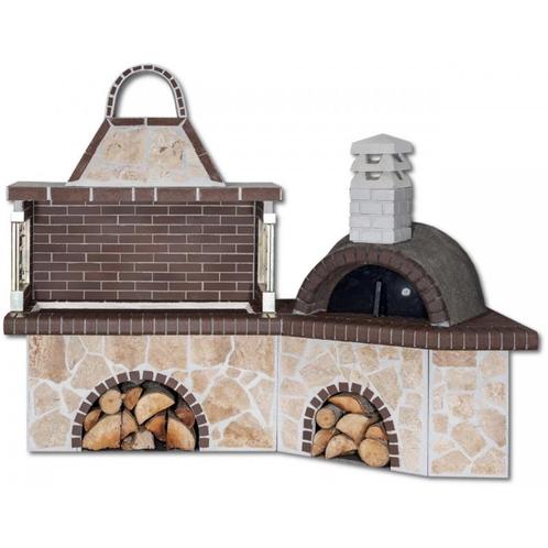 Buitenkeuken set bbq met pizzaoven - brown firebrick &..., Tuin en Terras, Pizzaovens, Ophalen of Verzenden