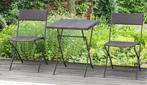Zwarte Opvouwbare Bistroset - Tafel met 2 Stoelen - Balkon/T, Verzenden, Nieuw