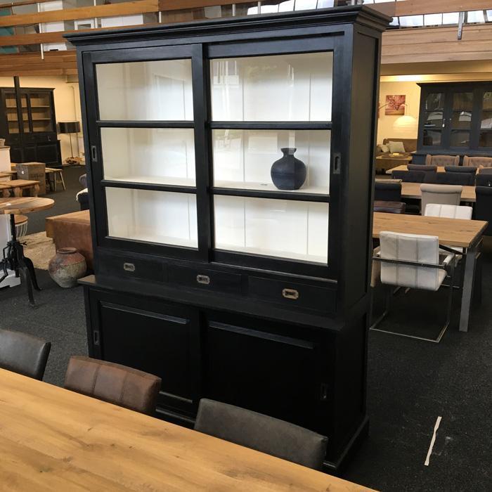 Vitrinekast Landelijk  schuifdeur kast hout glas lage prijs, Huis en Inrichting, Kasten | Buffetkasten, 25 tot 50 cm, Met lade(s)