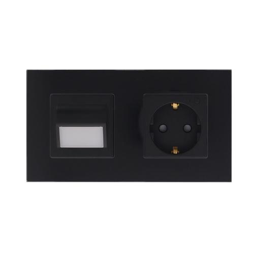 Rome Smart zwart-glas stopcontact en traplampje co, Hobby en Vrije tijd, Elektronica-componenten, Ophalen of Verzenden