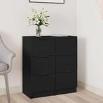 vidaXL Dressoirs 2 st 30x30x70 cm bewerkt hout zwart, Huis en Inrichting, Kasten | Dressoirs, Minder dan 50 cm, Verzenden, Nieuw