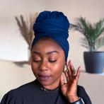 Marineblauw hoofddoek - Headwrap van stretchy Jersey stof, Ophalen of Verzenden, Nieuw