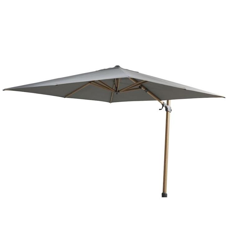 Siesta premium zweefparasol 300x300 cm houtlook charcoal 4, Tuin en Terras, Parasols, Nieuw, Ophalen of Verzenden