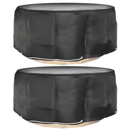 vidaXL Tuinmeubelhoezen met 10 oogjes 2 st rond Ø 260x90 cm, Tuin en Terras, Tuinmeubel-accessoires, Nieuw, Verzenden