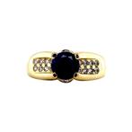 Gouden ring met saffier en zirkonia 14 krt, Sieraden, Tassen en Uiterlijk, Ringen, Ophalen of Verzenden, Nieuw