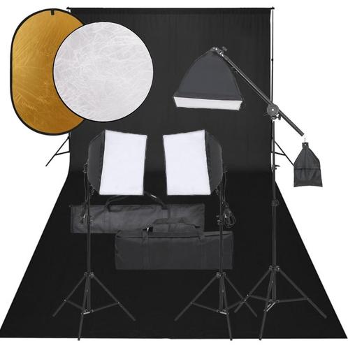vidaXL Fotostudioset met verlichtingsset, achtergrond en, Audio, Tv en Foto, Fotografie | Fotostudio en Toebehoren, Nieuw, Verzenden