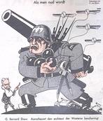 Mussolini op het oorlogspad op spotprent (lijst optie), Antiek en Kunst, Verzenden